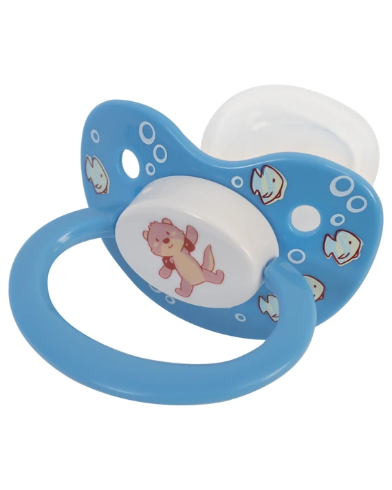 Splash otter pacifier with nipple visible