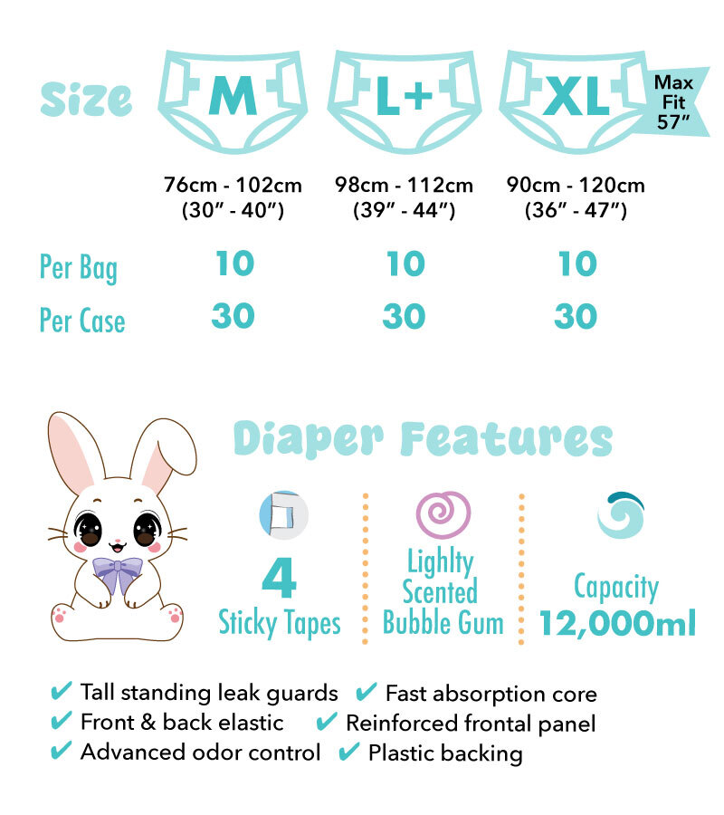 Size Guide - Medium 30" - 40" - Large+ 39"-44" - XL 36" - 47"
