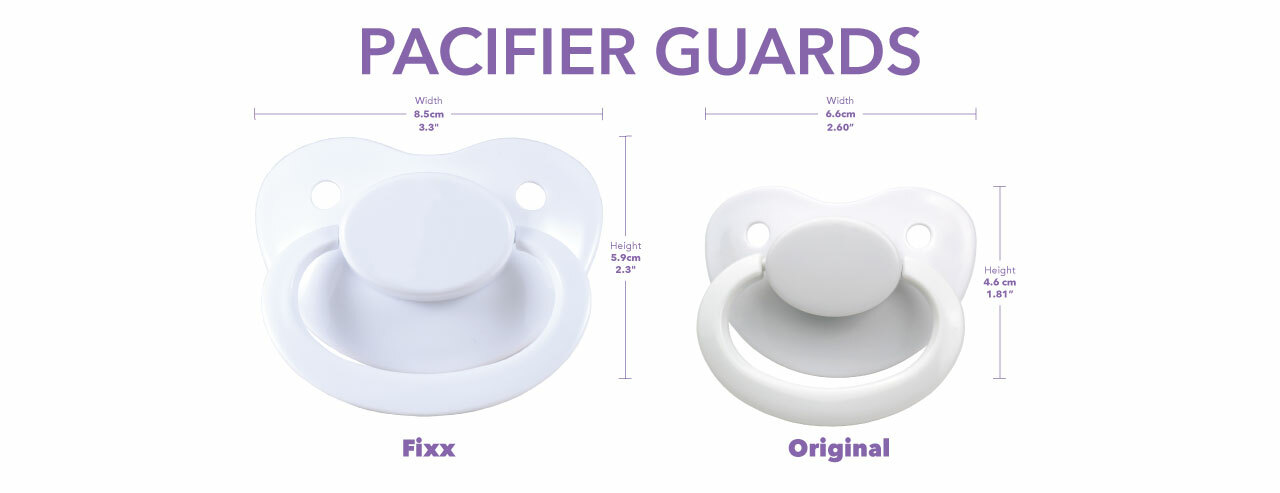 Two Adult Pacifiers, Standard Original Size 6 & Fixx Adult Pacifier Size 10