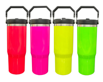 30 oz Ombre with handle neon