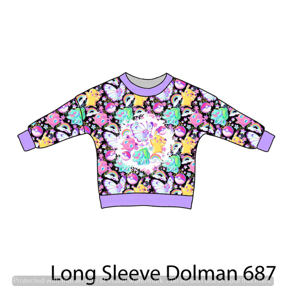 LONG SLEEVE Dolman panel 687