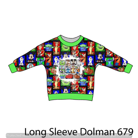 LONG SLEEVE Dolman panel 679