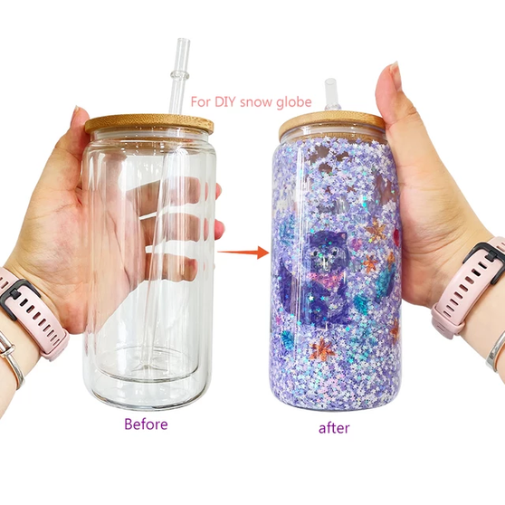 12 oz double wall glass can (fillable)