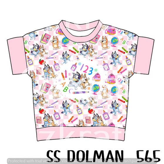 SHORT SLEEVE Dolman panel 565