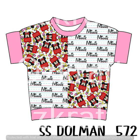 SHORT SLEEVE Dolman panel 572