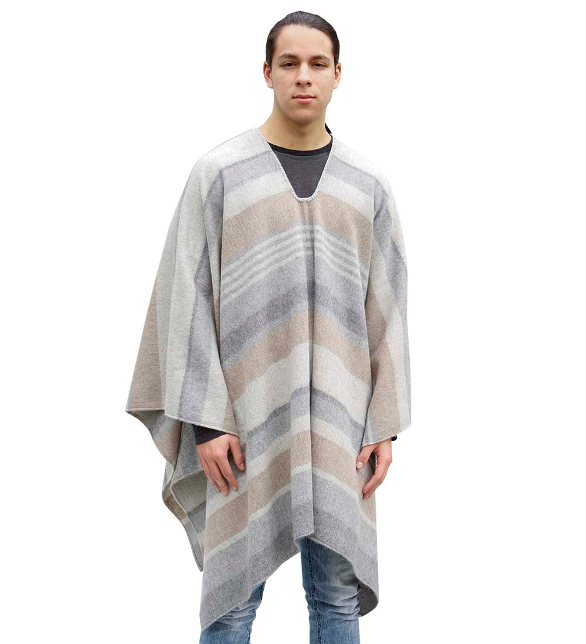 Thick Alpaca Wool Poncho For Women Men Unisex