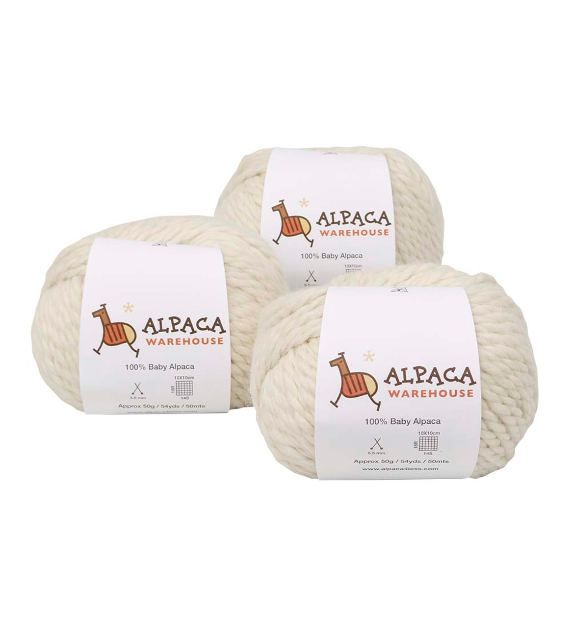100% Baby Alpaca Yarn Wool Set of 3 Skeins Bulky Chunky Weight - Heavenly Soft and Perfect for Knitting and Crocheting (Soft Gray)