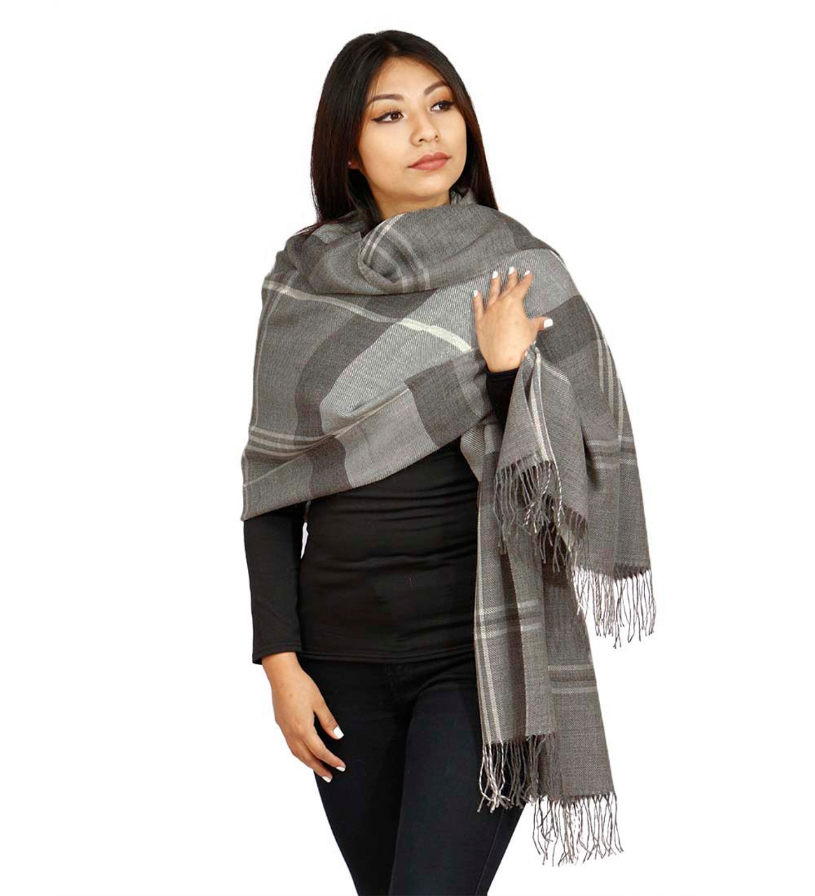 100% Pure Baby Alpaca Wool Woven Shawl Wrap For Women Heavenly Soft And  Warm Dye Free Natural Colors Lines Design