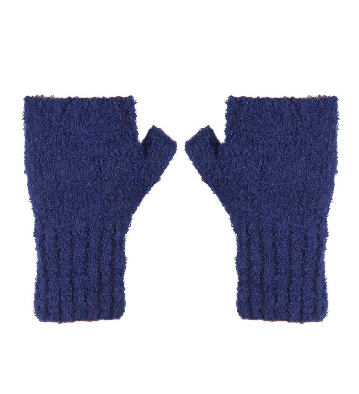 Fingerless Wool Gloves, Navy – SAULT New England