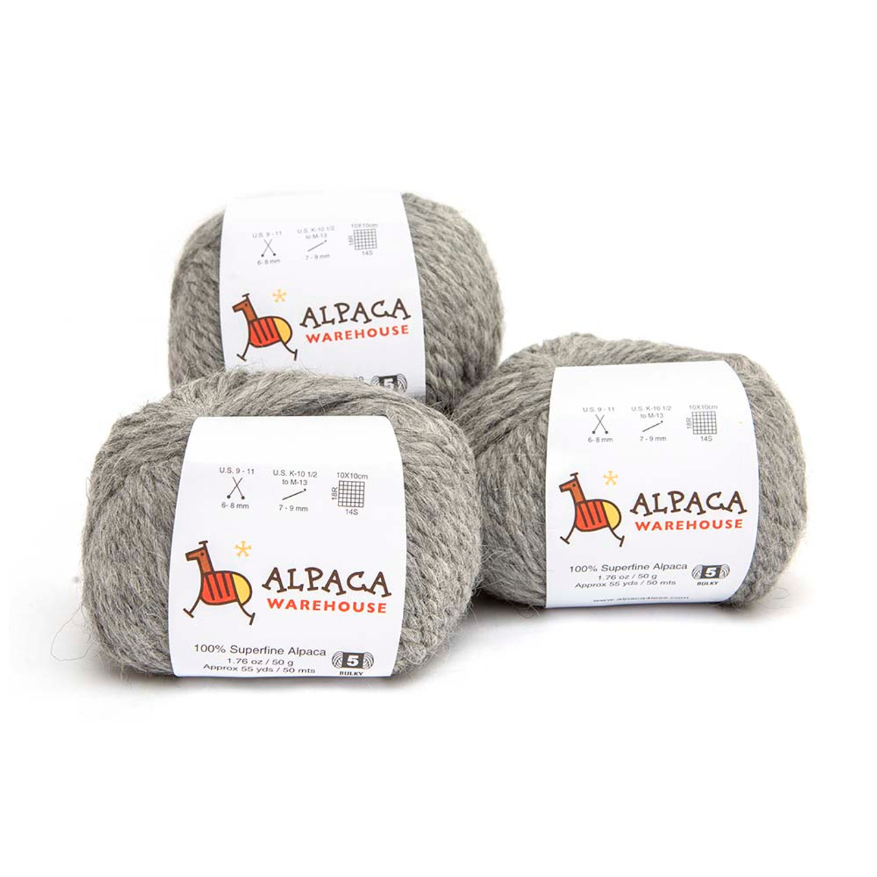 100% Baby Alpaca Yarn Wool Set Of 3 Skeins DK Weight - Alpaca