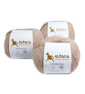 100% Baby Alpaca Yarn Wool Set Of 3 Skeins DK Weight