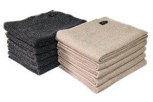 Alpaca Wool Thick Military Banderita Blanket - Solid Melange Color - Twin Size