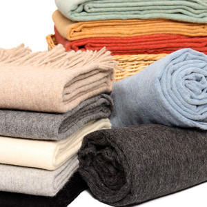 Superfine Alpaca Merino Wool Throw Blanket Soft And Warm Solid Color 72" x 60"