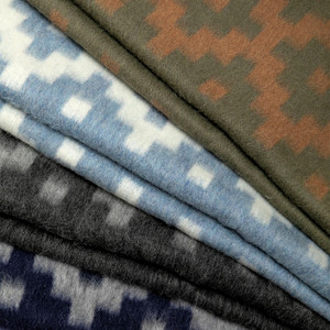 Alpaca Wool Thick Military Banderita Blanket Ethnic Design Travel Size Dark Gray/Soft Gray