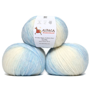 100% Baby Alpaca Yarn (Weight #1) LACE - SET OF 3 Skeins 150 GRAMS TOTAL-  Luxuriously and CARING SOFT