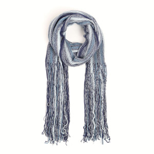Blue Lines Cotton Knitted Scarf
