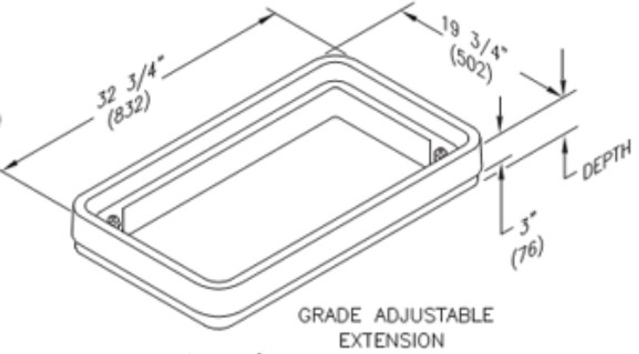 Quazite 17 x 30 x 3 Grade Adjustable Top Extension