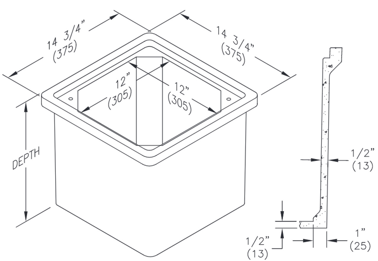 PC1212BA12 Quazite Box 12 X 12 X 12 - ANSI Tier 15
