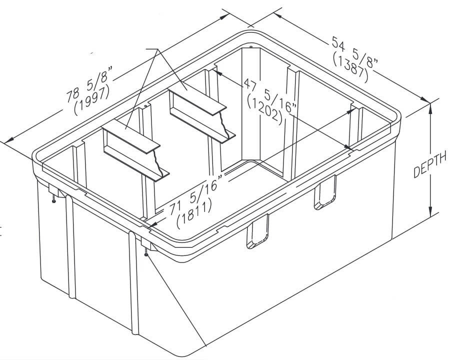 kazdg' Quazite Box 48 X 72 - ANSI Tier 22 - PG4872BA36, PG4872BA48