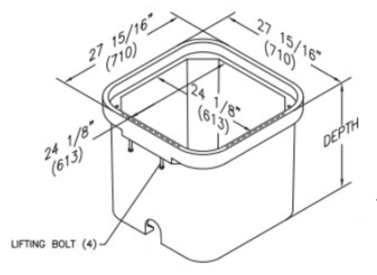 Quazite Box 24 x 24 x 24 - ANSI Tier 22 - PG2424B*24
