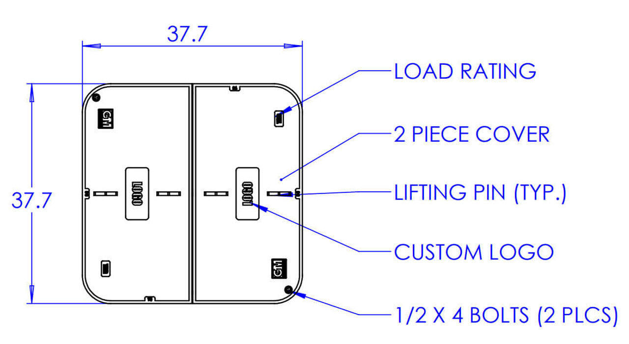 GlasMasters AP363636M - 36 x 36 x 36 Underground Enclosure with Cover