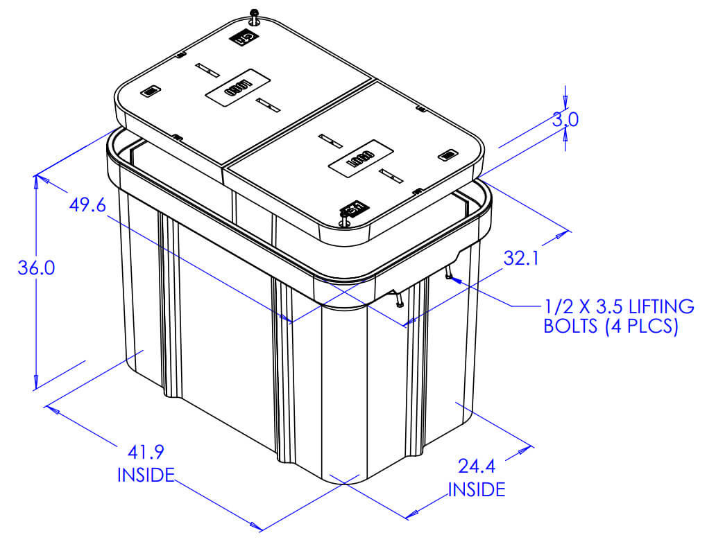 GlasMasters AP304836M - 30 x 48 x 36 Enclosure & Cover Assembly