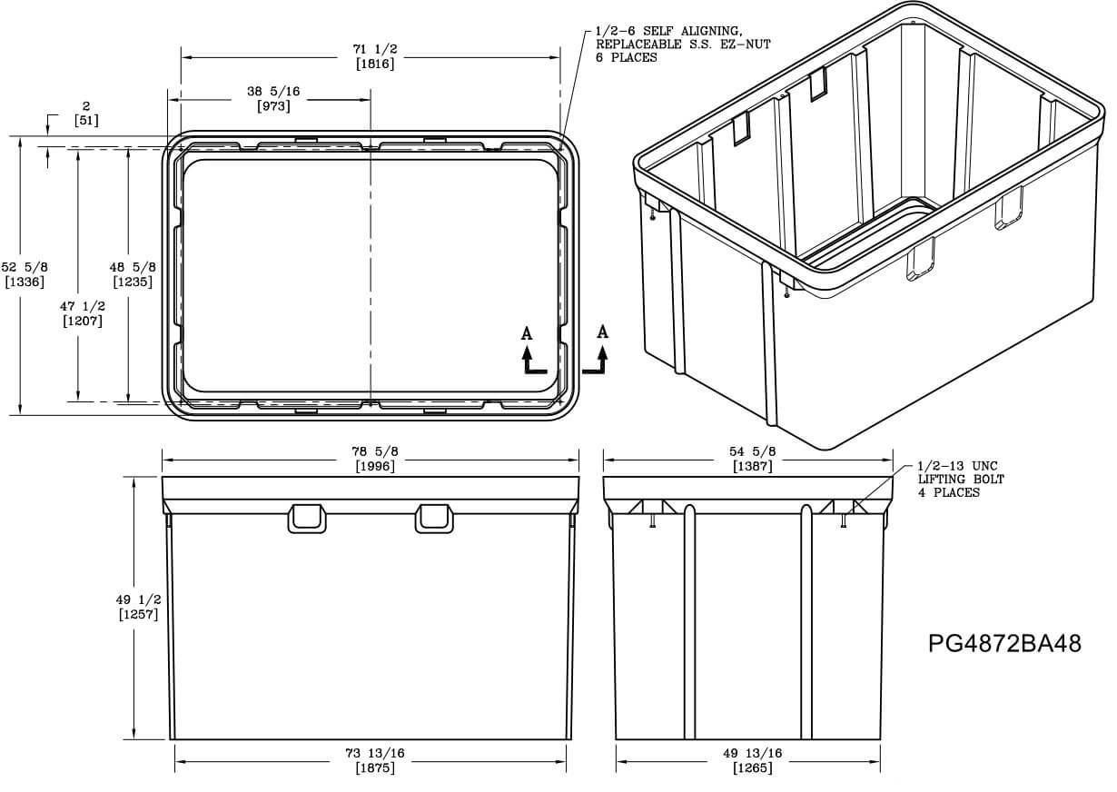 48" x 72" x 36" Quazite Pull Box PG4872BA36 | ANSI Tier 22