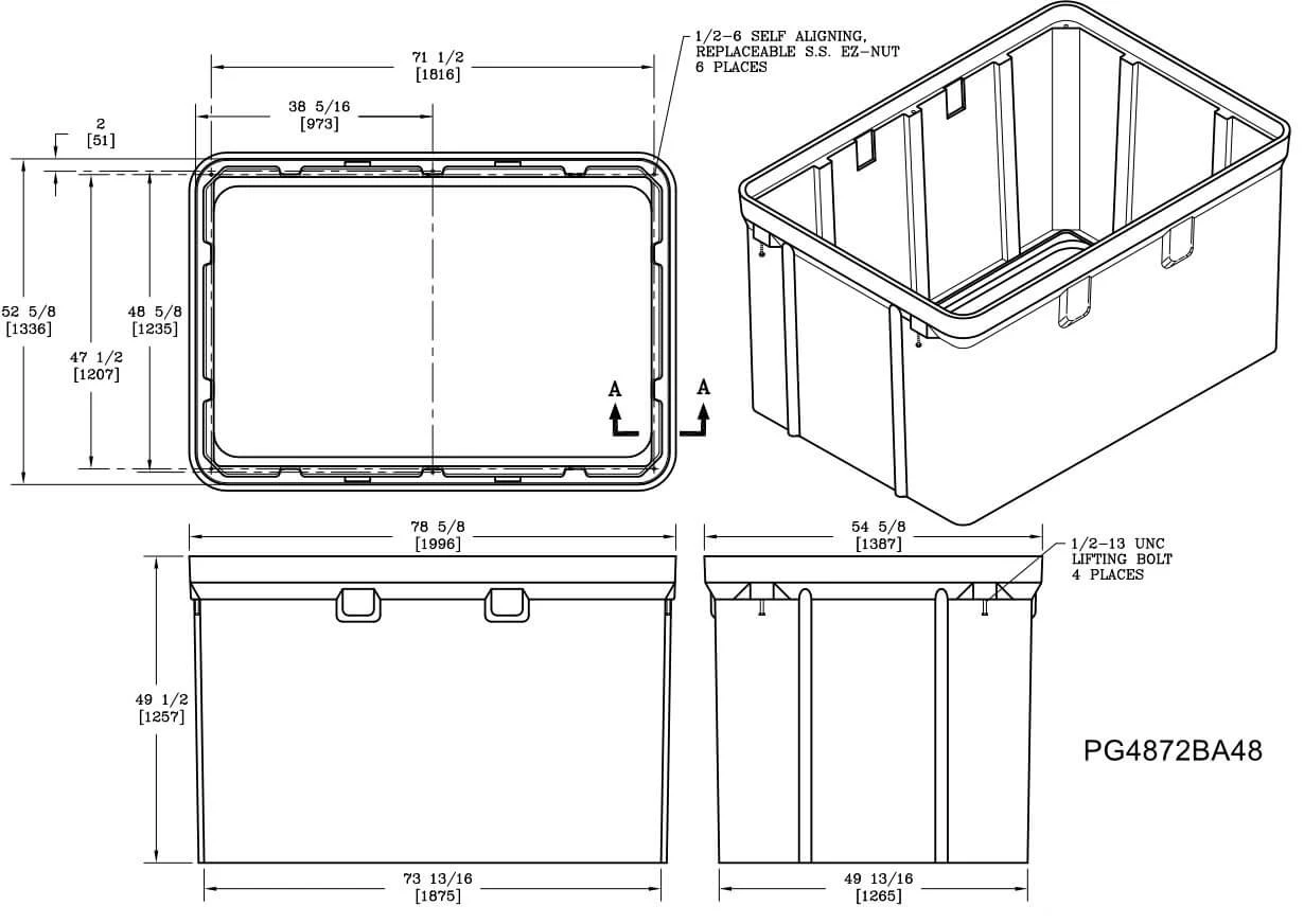 48" x 72" x 48" Quazite Pull Box PG4872BA48 | ANSI Tier 22
