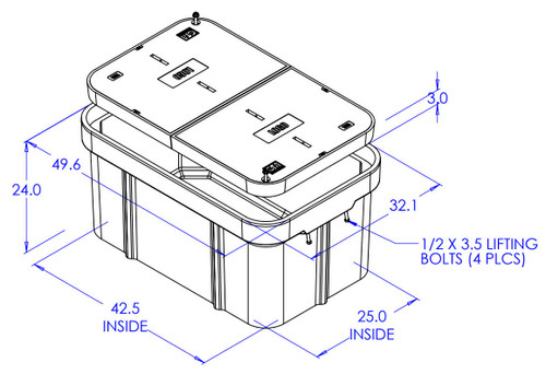 GlasMasters AP304824M - 30 x 48 x 24 Underground Enclosure with Cover