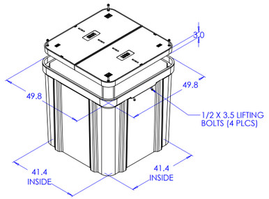 Glasmasters AP484848M15 - 48 x 48 x 48 Underground Enclosure
