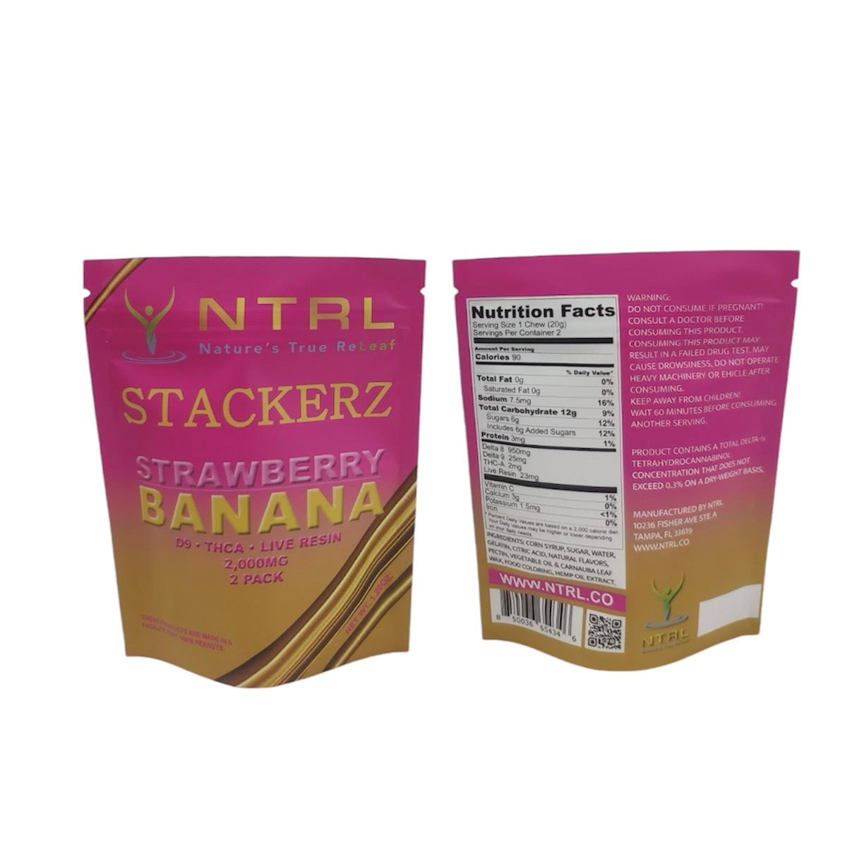 Stackerz D8/D9/THC-A/Live Resin 2000mg 2pc package