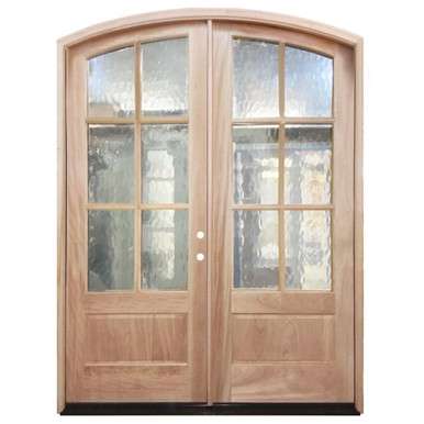 TCM8230 6-Lite Mahogany Exterior Wood Door - Flemish Glass - Left Hand ...