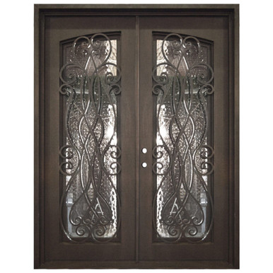 Palencia Double Wrought Iron Entry Door Right Swing 6080