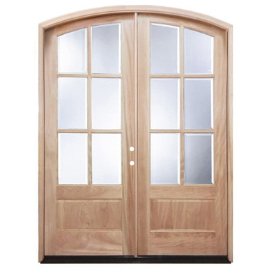 TCM8230 6-Lite Mahogany Exterior Wood Door - Clear Glass - Left Hand ...