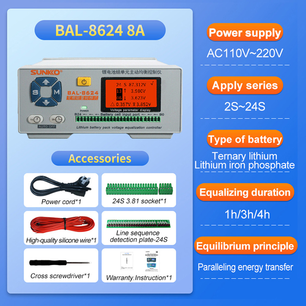 SUNKKO BAL-8624 8A 24S Battery Pack Equalizer