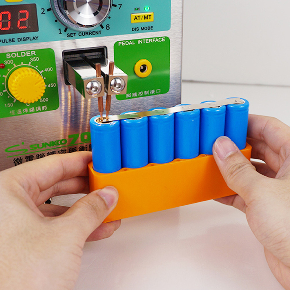 SUNKKO For 18650 21700 32650  Battery Fixture Single Row 1 Pair, Single Row Double-sided Spot Welding Machine, Plastic Fixed Battery Pack, Brazing Tool