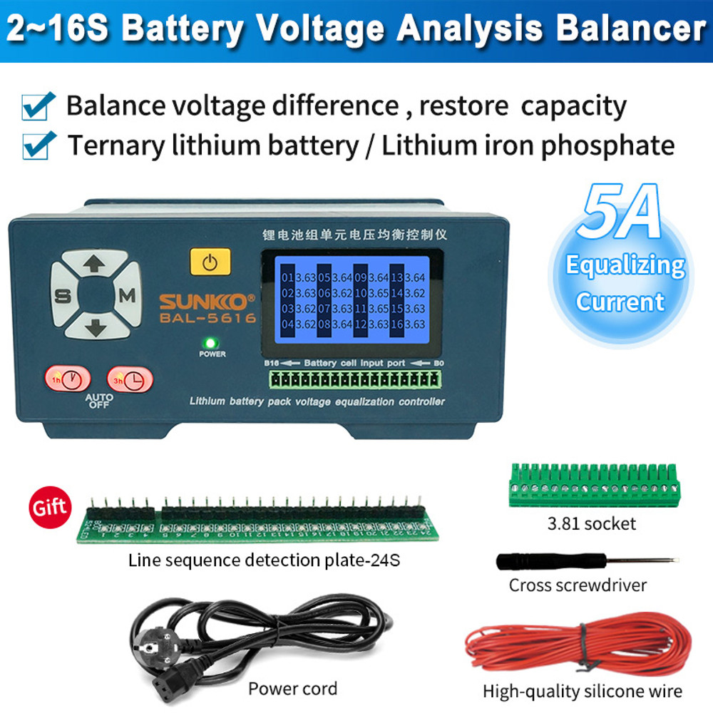 SUNKKO BAL-5616 5A 16S Battery Pack Equalizer