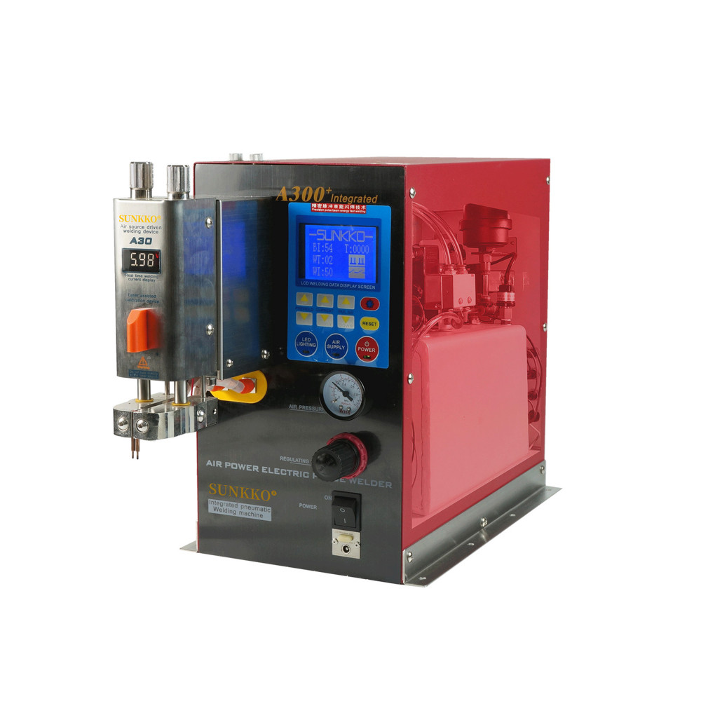 SUNKKO A300+ Pneumatic Battery Spot Welder AC Transformer Inversion Pulse Welding Machine with Built-in Air  Compressor