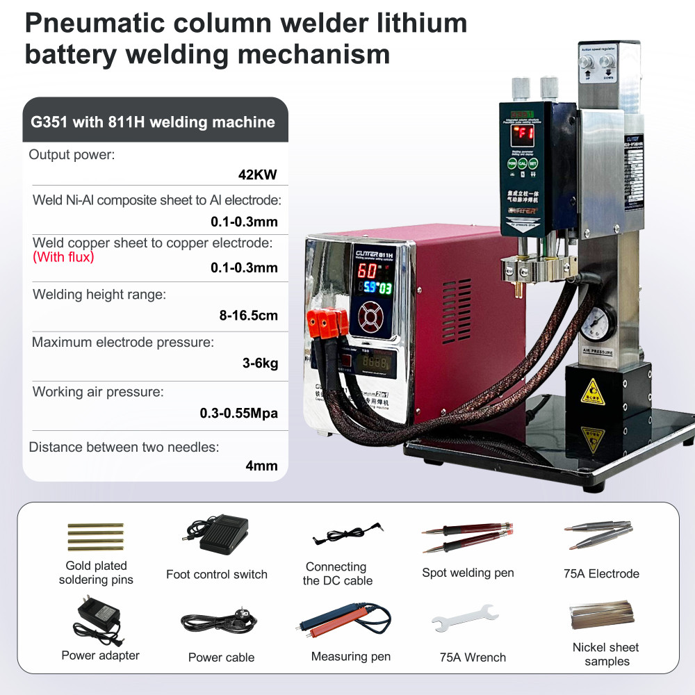 SUNKKO G351 Integrated Column Pneumatic Pulse Welding Head-Flat welding