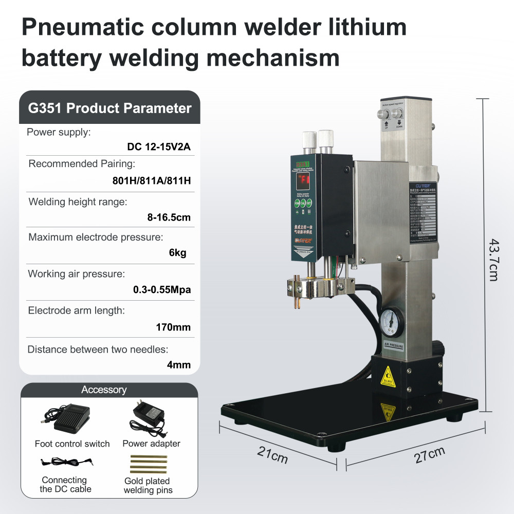 SUNKKO G351 Integrated Column Pneumatic Pulse Welding Head-Flat welding