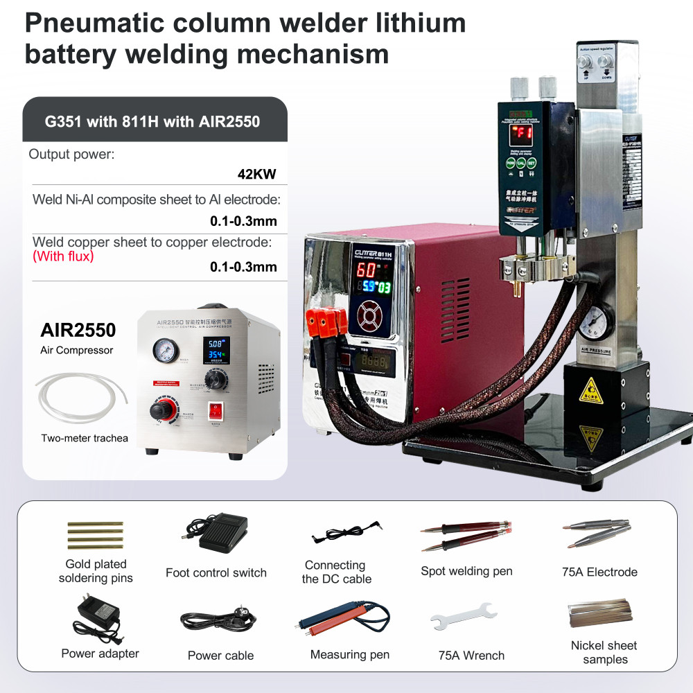 SUNKKO G351 Integrated Column Pneumatic Pulse Welding Head-Flat welding