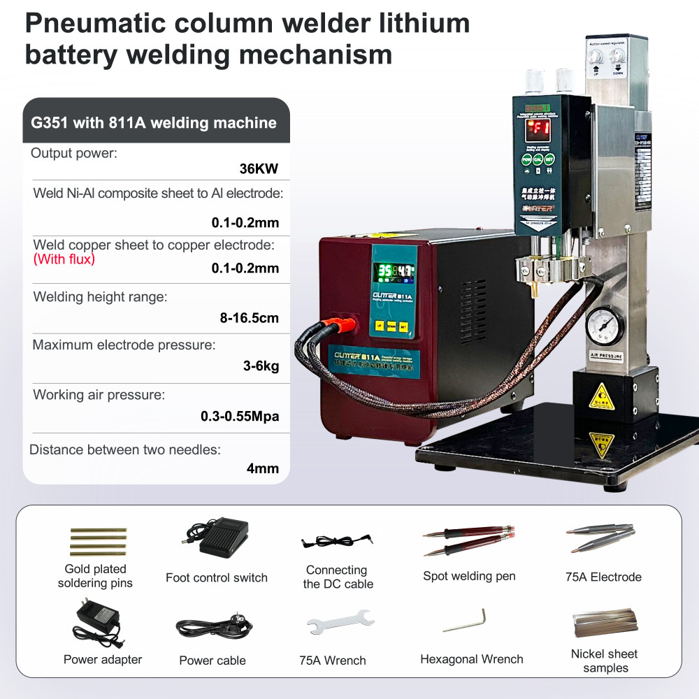 SUNKKO G351 Integrated Column Pneumatic Pulse Welding Head-Flat welding