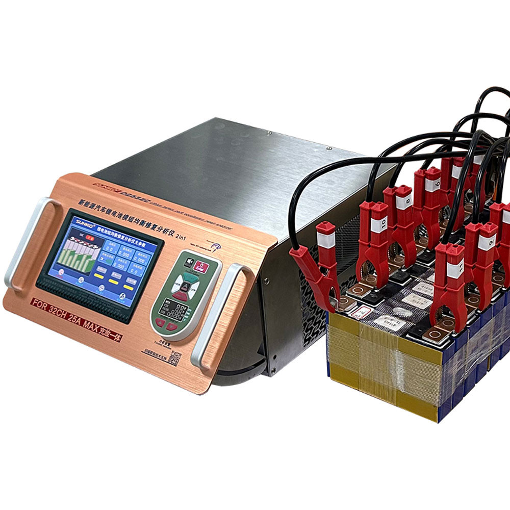 SUNKKO D2532C New Energy Vehicles Battery Equalizer  32S Channels 25A Battery Capacity Tester Charge/Discharge Voltage Equalizer for Car/UAV/PES Maintenance