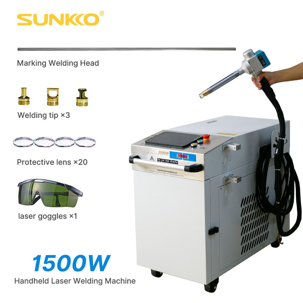 SUNKKO LA-15L02 Handheld Galvanometer Laser Welding Machine, 1500W/2000W/3000W Laser Welder Dedicated for Lithium Battery, with Cantilever 360° Press Welding