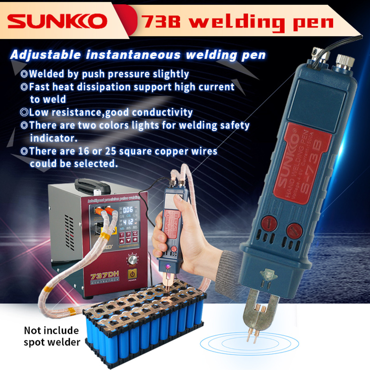 SUNKKO 73B Integrated-style Welding Pen - Glitter