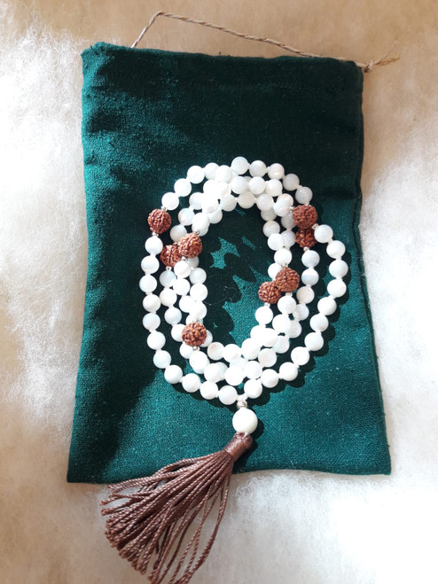 Mother of Pearl and Rudraksha Mala