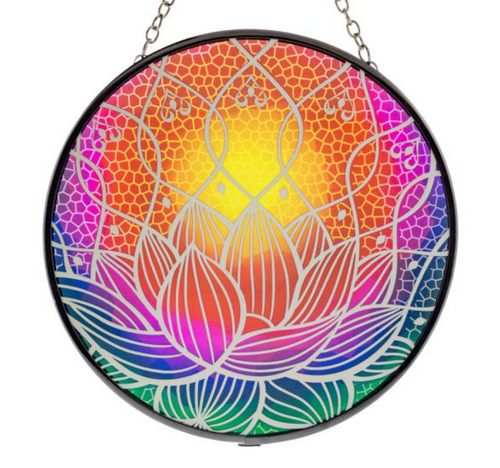 Lotus Glass Suncatcher