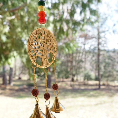 Brass Bell Chime Chakras - Tree of Life