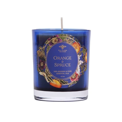 Winter Garden Glass Beeswax Candle