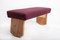 Folding Meditation Bench, Burgundy Cotton, tall-round legs